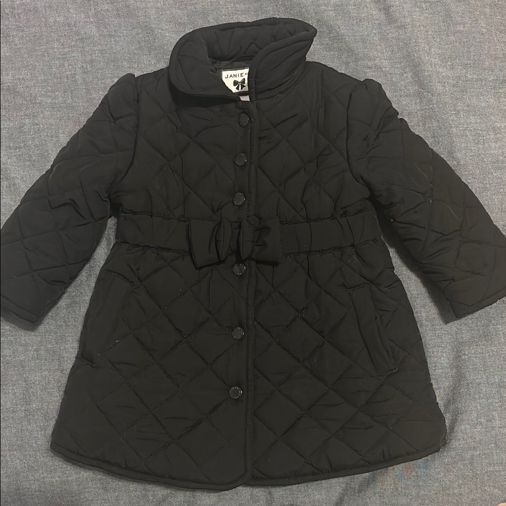 Janie and Jack Black Quilted Kids Coat